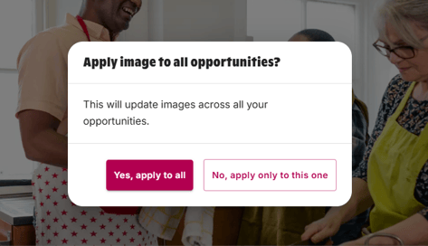 image showing apply images to all opportunities pop up