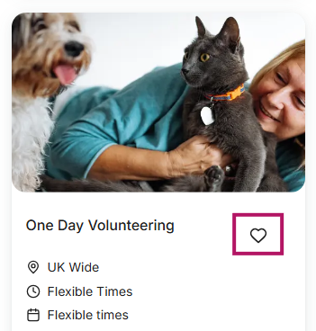 volunteer opportunity showing heart icon