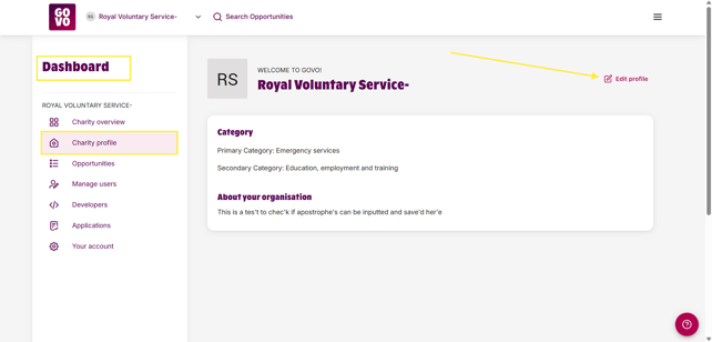 An image showing the edit profile button